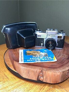 1981 Kiev 4M Type 5 Camera Bundle - WORKING w/ Wide Angle Lens, Case, Manual